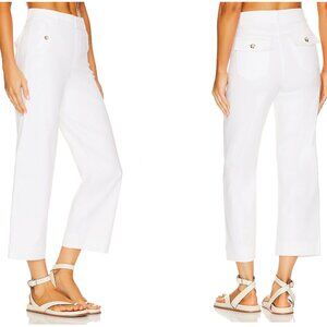 Spanx Stretch Twill Cropped Wide Leg Pant in Bright White, Small Petite